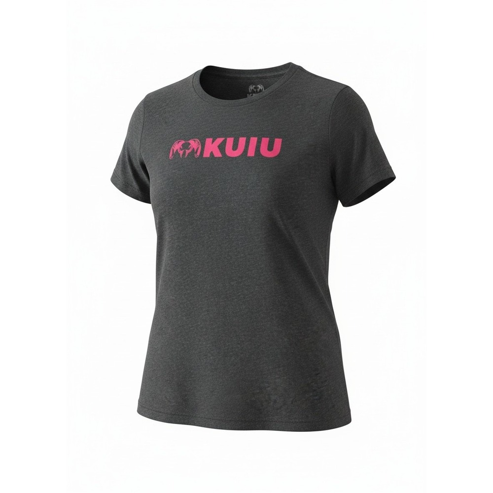 KUIU Graphic Tee Logo T-Shirt Short Sleeve Gray Pink Size Large Hunting Outdoor